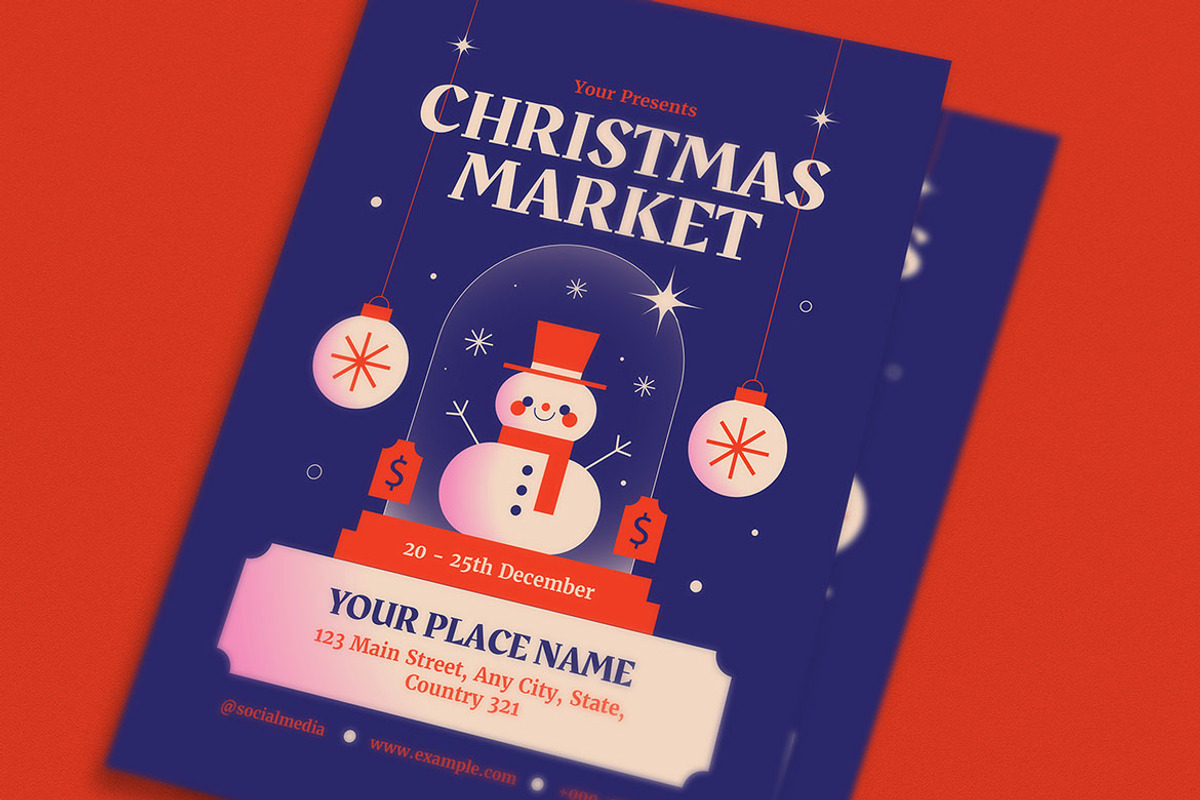 Modern Christmas Market Event Flyer, a Flyer Template by Guuver (Photo 3 of 3)