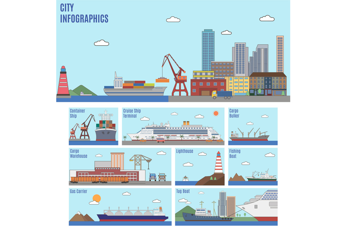 City infographics. Sea port, a Graphic by Stoker-13