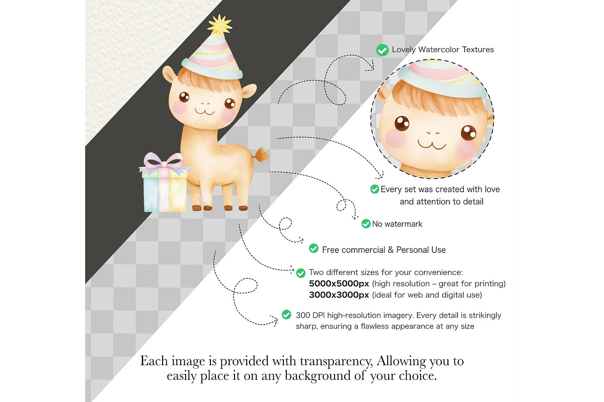 Safari Birthday Watercolor Clipart, an Illustration by CharmClipart (Photo 7 of 8)