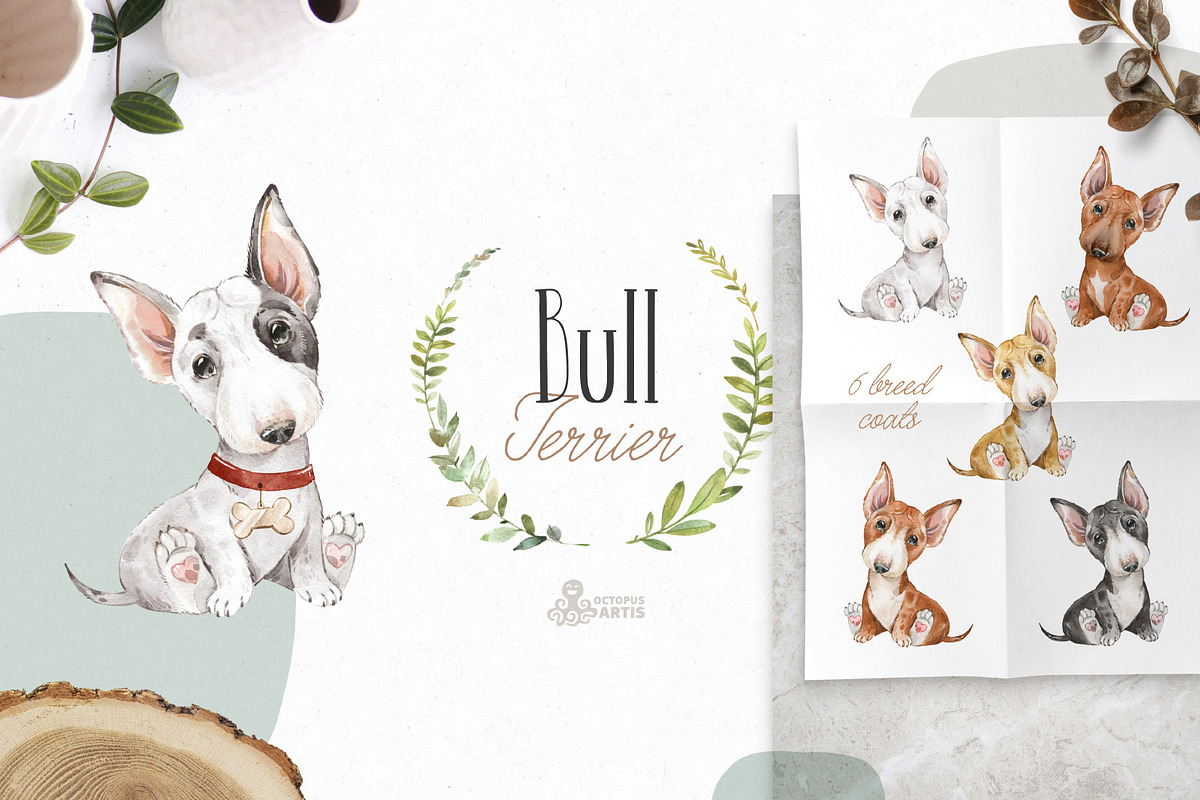 Puppy Paws 6. Watercolor Collection, an Illustration by OctopusArtis (Photo 5 of 11)