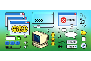 Retro computer software interface, a Technology Illustration by art PVP - market
