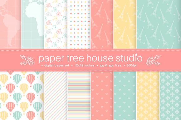 14 Paris Inspired Digital Papers preview 6