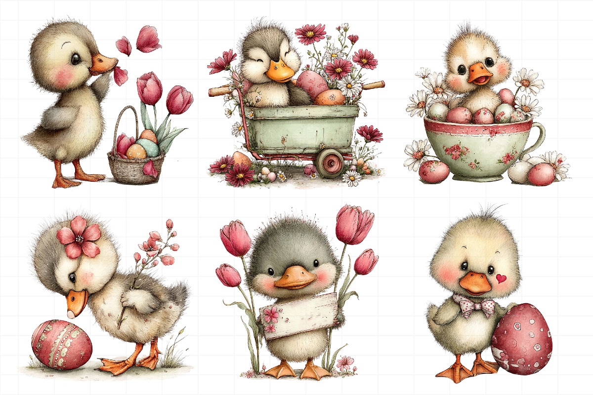 Pastel Easter Duckling Clipart, an Illustration by Daily.Designs (Photo 3 of 8)