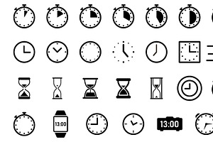 Set sandglass timer and clock icon.