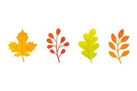 Autumn leaves 3d render illustration, a Plants & Tree 3D Model by YuliiaOsadcha