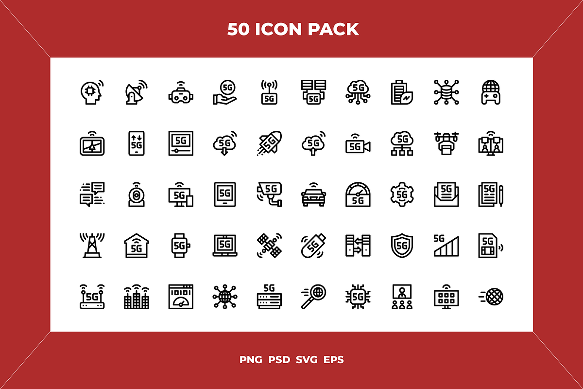 5g icons, an Outline Icon by Wencory (Photo 1 of 2)