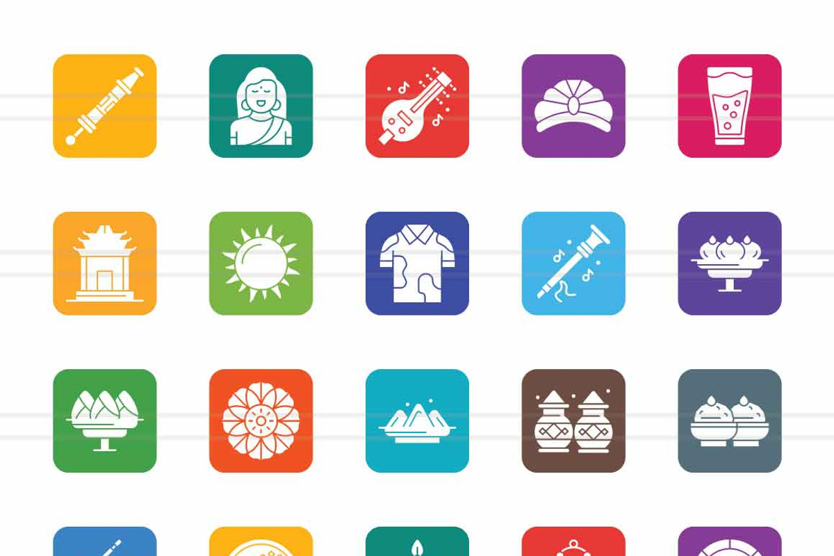 50 Holi Filled Round Corner Icons, an Icon by IconBunny (Photo 2 of 2)