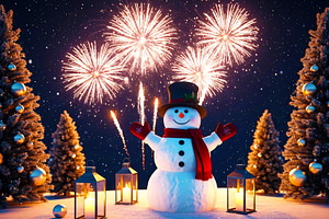 Festive Snowman Celebration, a Holiday Photo by Rafoz