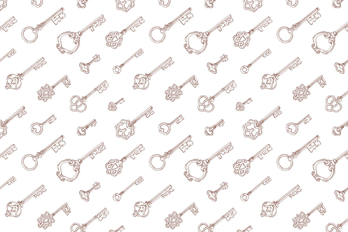 Vintage keys seamless patterns, a Pattern Graphic by Good Studio (Photo 3 of 9)