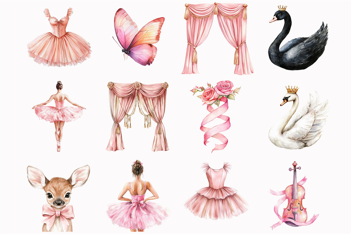 Blush Pink Ballerina Clipart, an Illustration by Design Market (Photo 4 of 5)