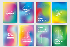 Card templates. Liquid colors.