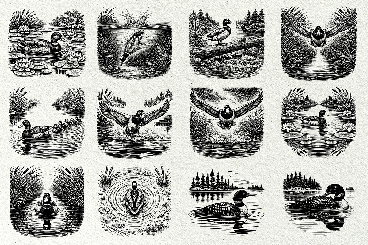 Mallard Duck SVG Graphics Bundle, an Animal Illustration by DENIDigitalArtSudio (Photo 3 of 5)