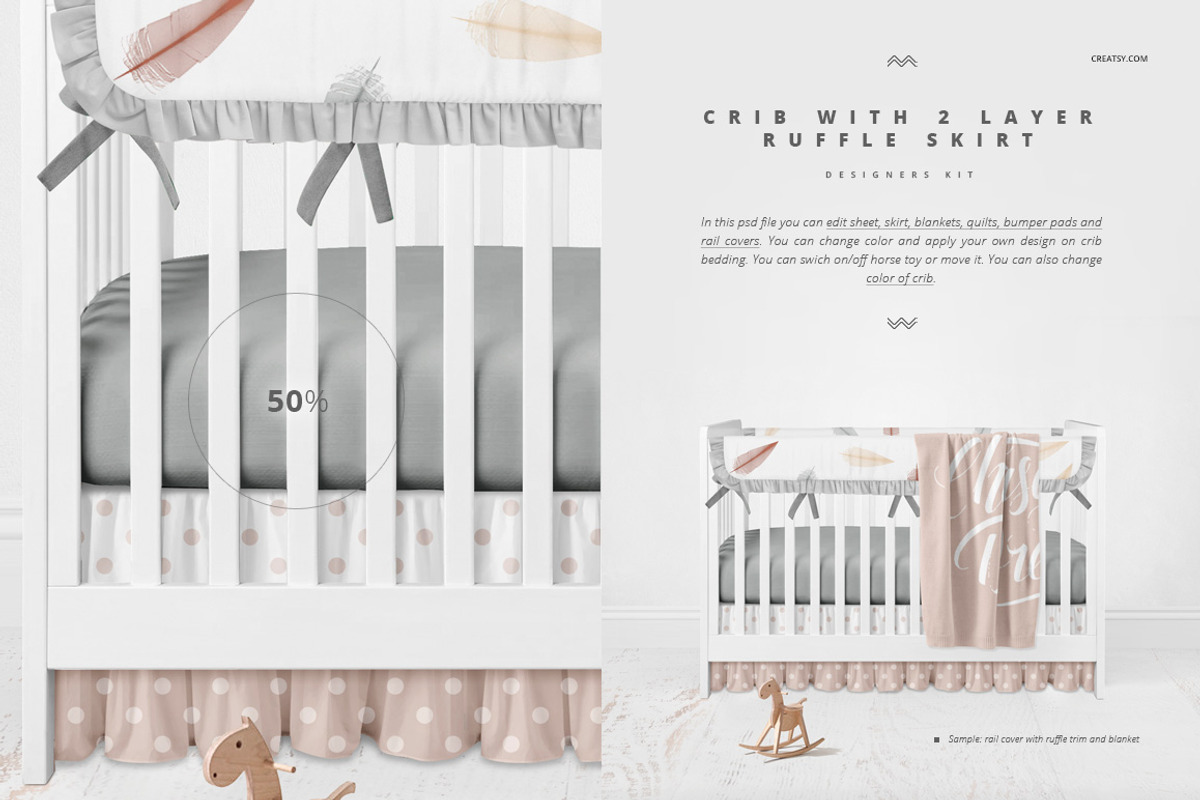 Crib Beddind Designers Kit Mockup, a Bottom Mockup by Creatsy (Photo 14 of 29)