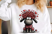 Funny Valentine Sheep Clipart Bundle, an Illustration by SinaCreation (Thumbnail 10 of 11)