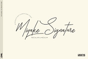 Miyake -  Signature font, a Script Font by creativemedialab (Thumbnail 1 of 9)
