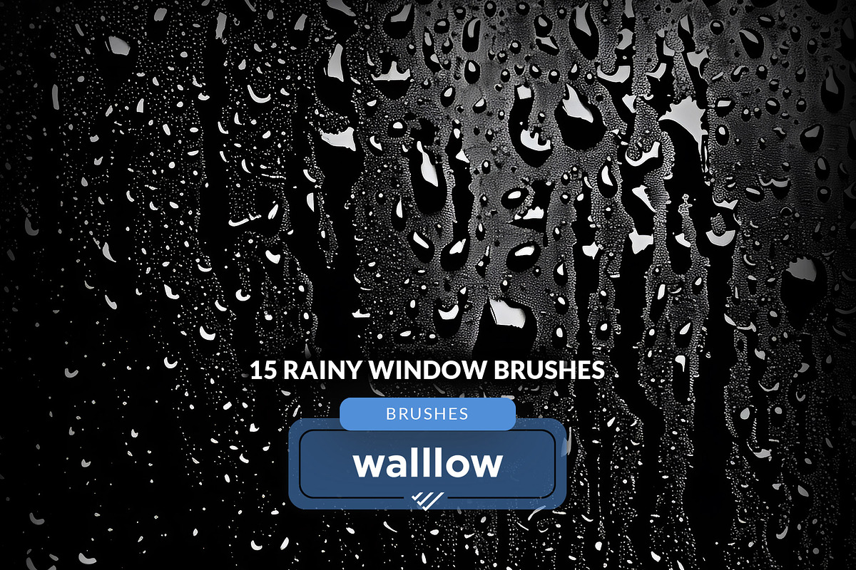 Raindrops on Window Photoshop brush, a Brush Add-On by Walllow Creatives (Photo 2 of 3)