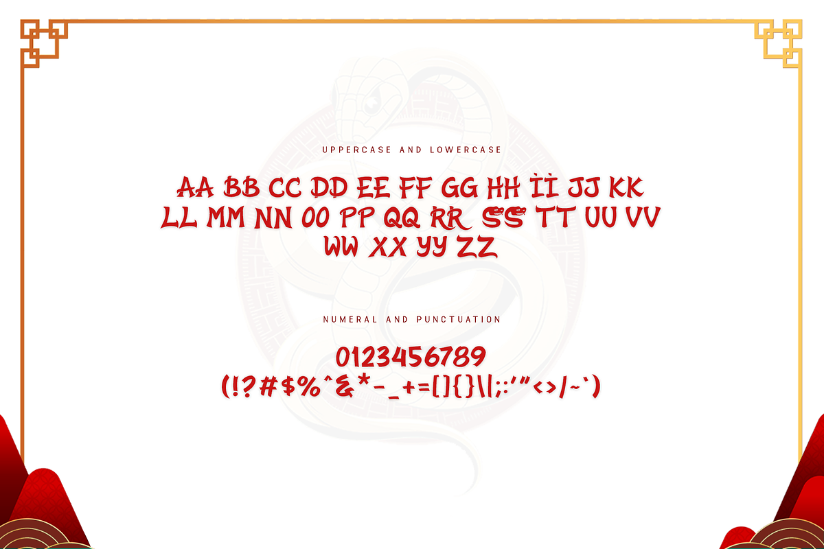 Snake Dynasty - Modern Chinese Font, a Serif Font by overlaytemplates (Photo 4 of 5)
