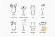 Cocktail Bundle, Line Art Clipart, a Food Illustration by Pretty Meerkat (Thumbnail 5 of 8)