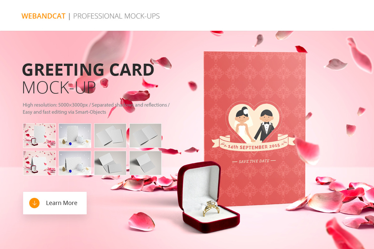 Invitation / Greeting Card Mock-Up, a Print Template by WebAndCat (Photo 1 of 10)