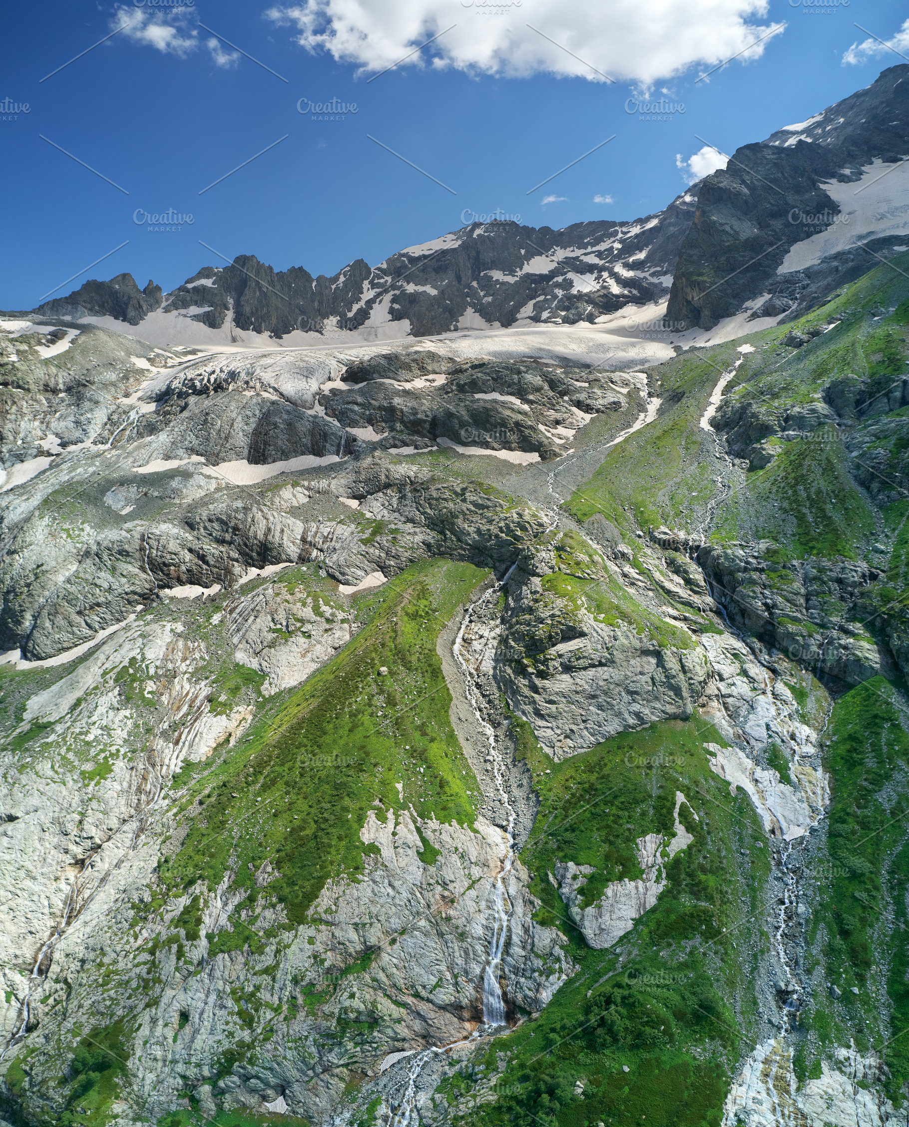 Alibek mountain glacier., a Background Photo by djgis