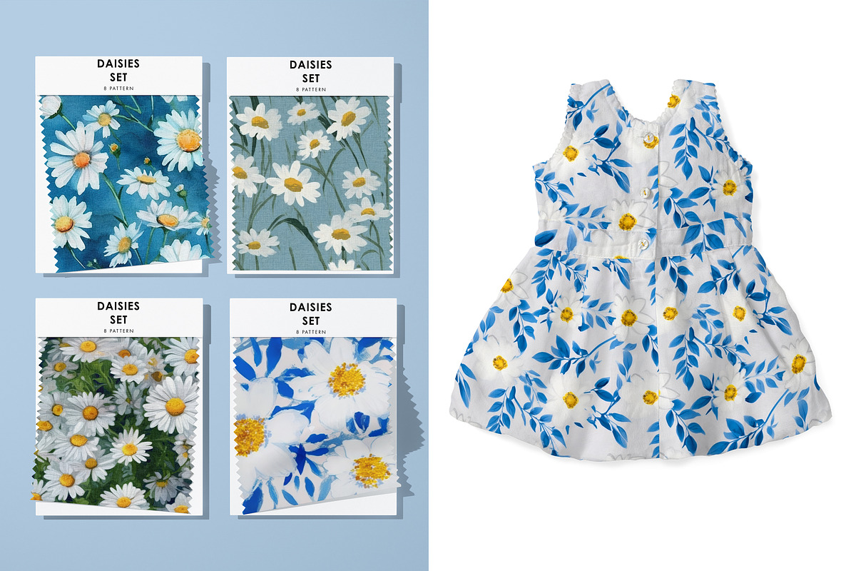 Daisies Patterns Bundle, a Pattern Graphic by Ninterints