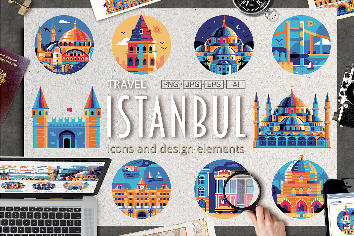 Travel Istanbul Icons and Elements, an Icon by Alex Krugli (Photo 1 of 9)