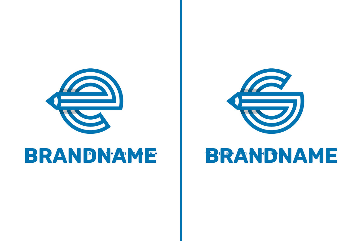 Letter E and G Pencil Logo, a Branding & Logo Template by Pray Art Design Studio