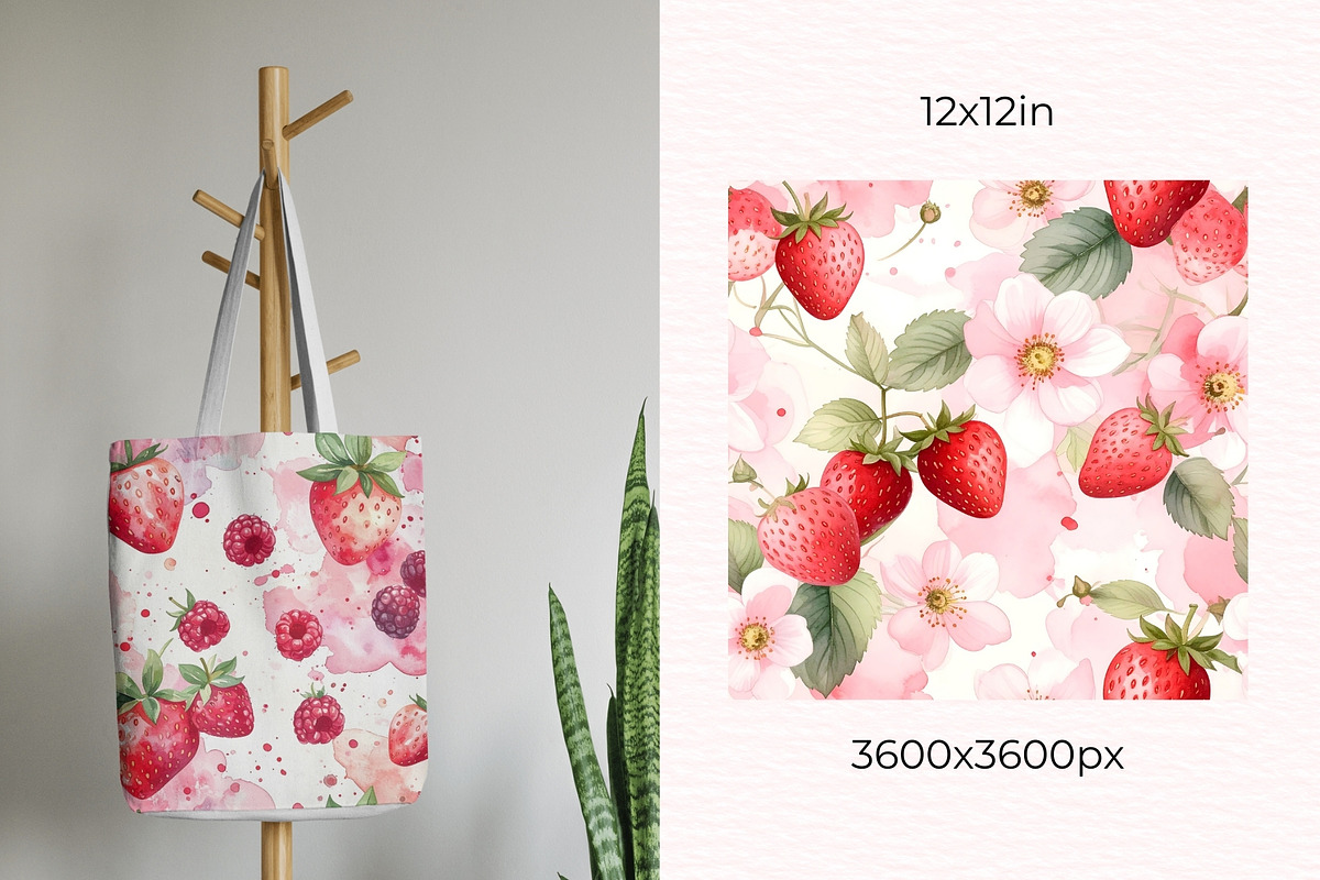 Strawberry Milk Seamless Patterns, a Pattern Graphic by Anna Design Studio (Photo 5 of 6)