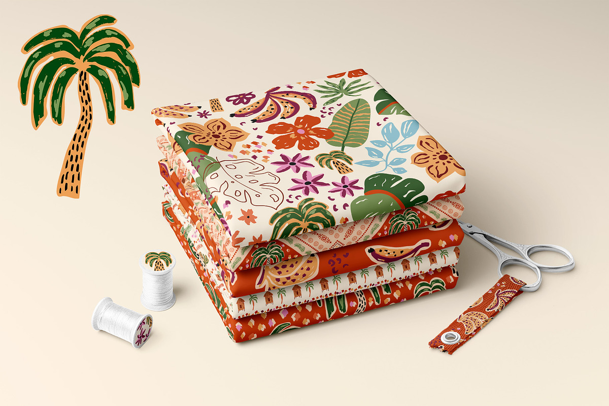 Hand drawn tropical floral patterns, a Pattern Graphic by Tani Kuzminka (Photo 8 of 22)