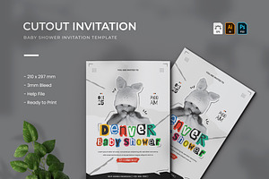 CutOut - Baby Shower Invitation, a Print Template by VUNIRA