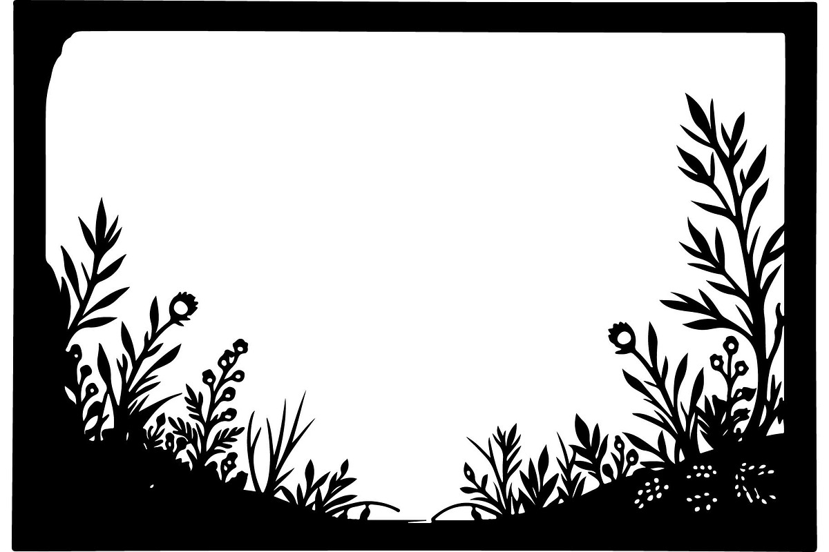 Black and white Frame Nature SVG Bun, an Object Graphic by jahid234 (Photo 4 of 7)