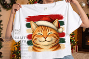 Vintage Stripes Cat Christmas PNG, a Seasonal Illustration by Libby Wishes (Thumbnail 1 of 4)