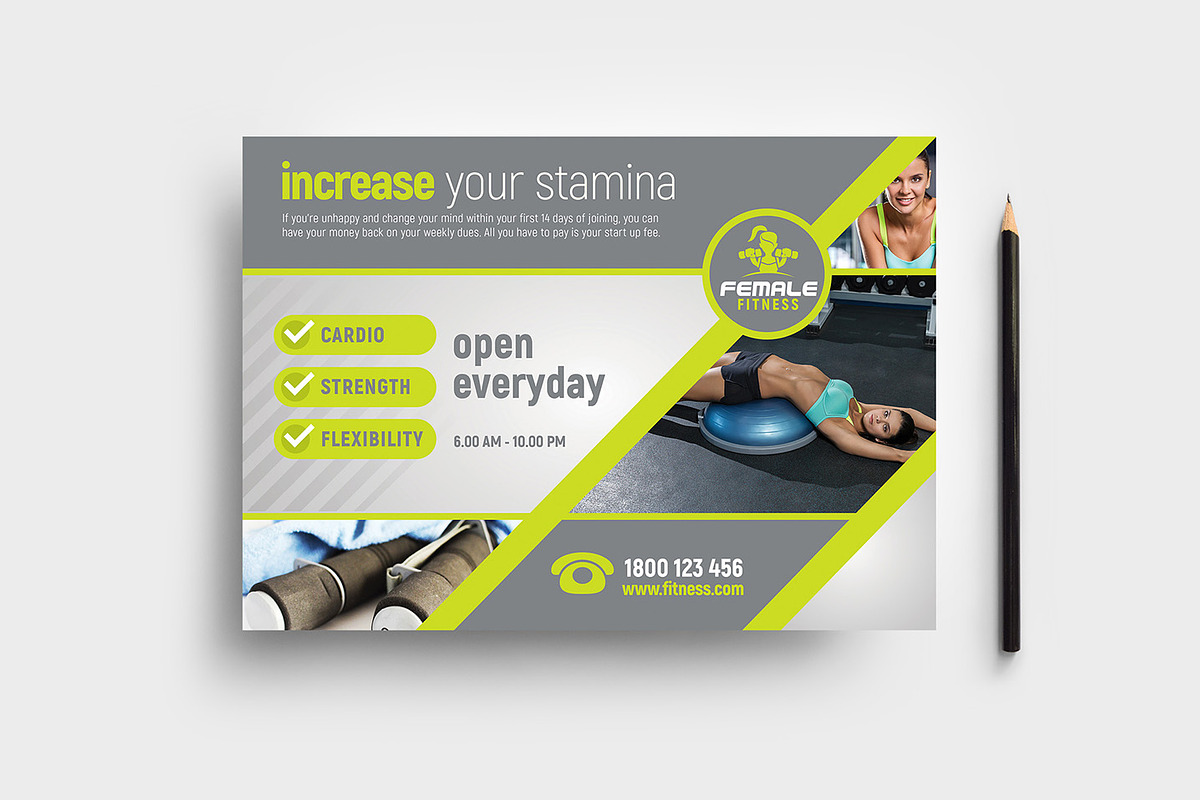 Female Fitness Flyer Template, a Flyer Template by BrandPacks (Photo 3 of 4)