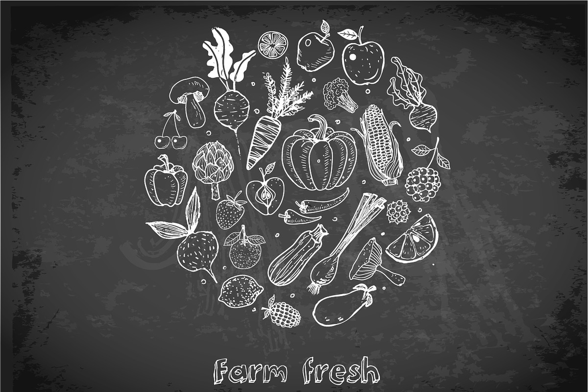 Fruits and vegetables doodles, a Food Illustration by Elina_Li (Photo 13 of 20)