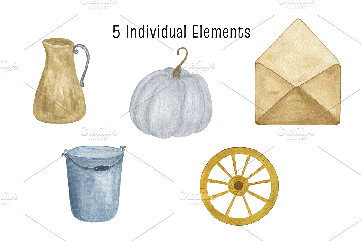 Sunflowers Watercolor Collection, an Illustration by Contes_de_fée (Photo 11 of 21)