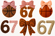Faux Yarn Basketball Mom 67 Bow PNG, a Sport Illustration by SugarCloudStudioArt (Thumbnail 2 of 5)