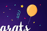 Congratulations Party Banner, a Background Graphic by Black White Mouse Design (Thumbnail 2 of 3)