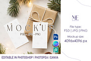 Elegant Holiday Gift Tag Mock up, a Mockup by Mie Mockup Studio (Thumbnail 1 of 7)