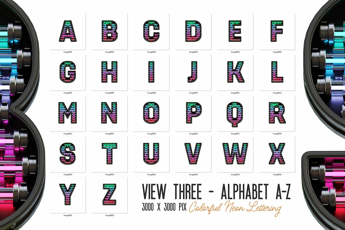 Colorful Neon 3D Lettering, a Graphic by TVartworks (Photo 12 of 13)