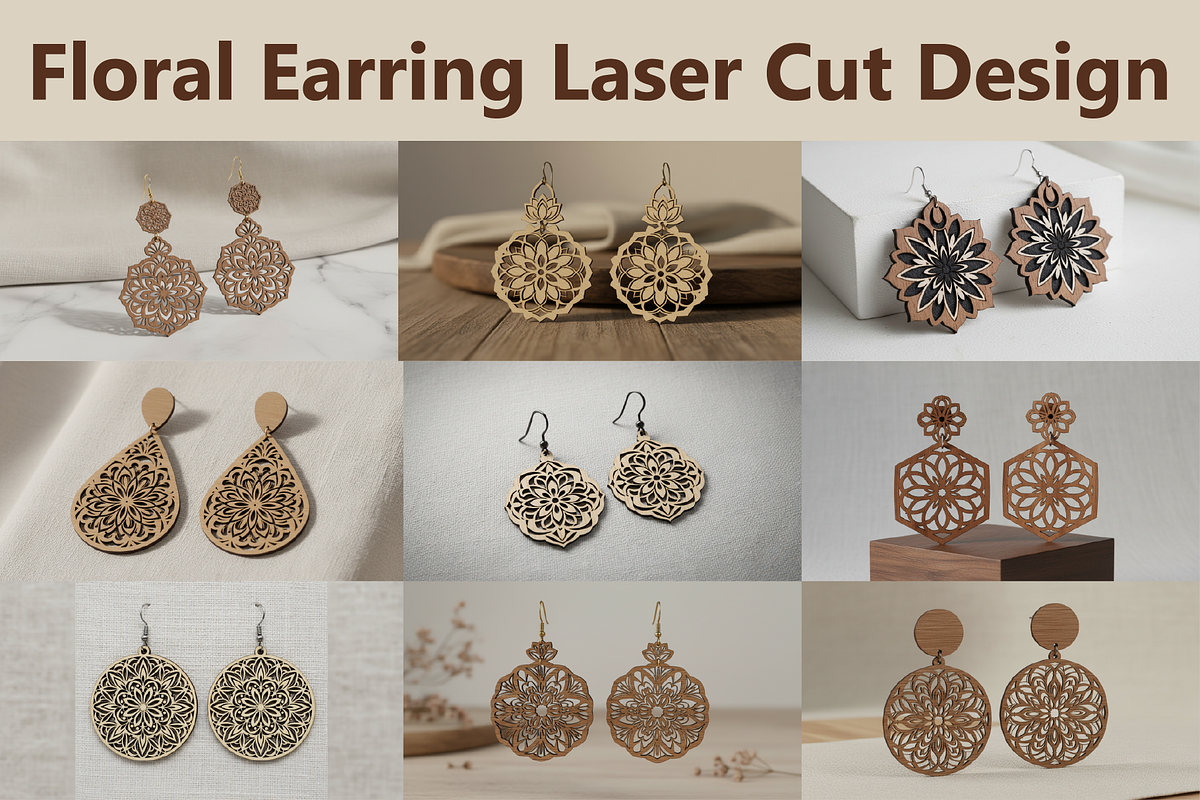 Floral Charm Earring Files, a Graphic by hafijul (Photo 1 of 11)