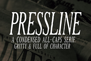 PRESSLINE - All-Caps Vintage Serif, a Serif Font by Mark Richardson (Thumbnail 1 of 2)