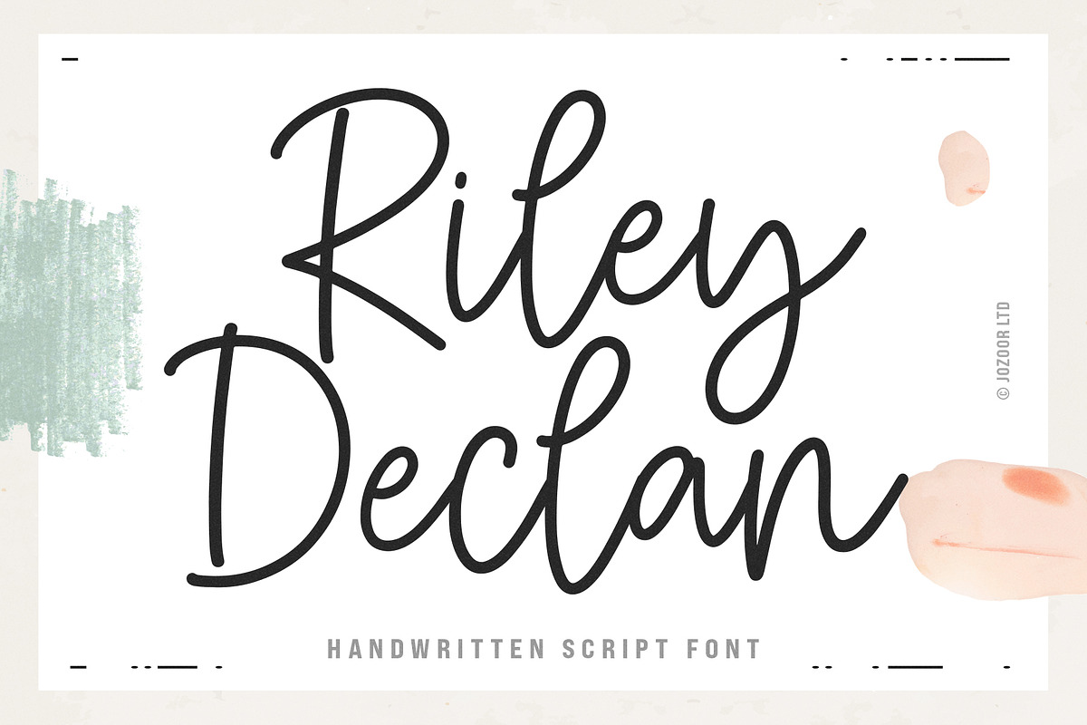 Riley Declan - Signature Script Font, a Script Font by Jozoor