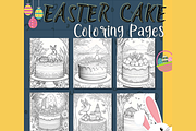 Easter Cake Coloring Pages for Adult, a Seasonal Illustration by Sourcedigi (Thumbnail 1 of 3)