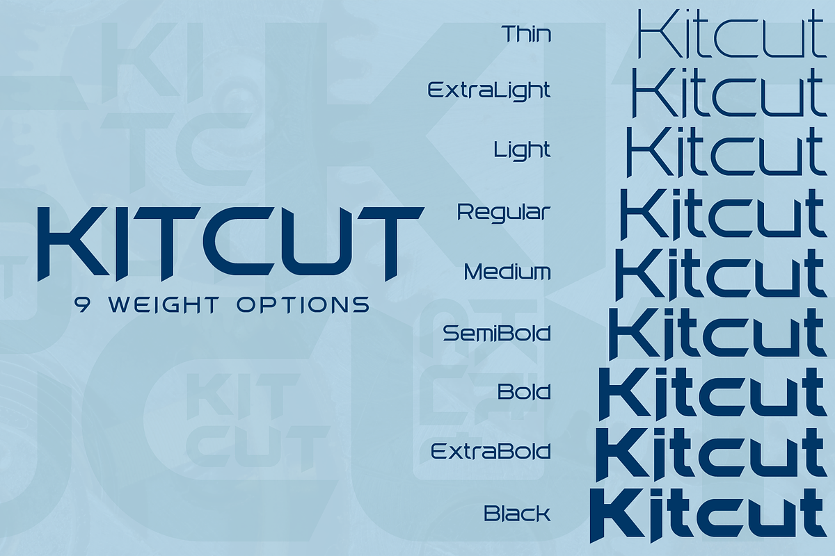 Kitcut font family, a Sans Serif Font by vlad.berla (Photo 2 of 7)