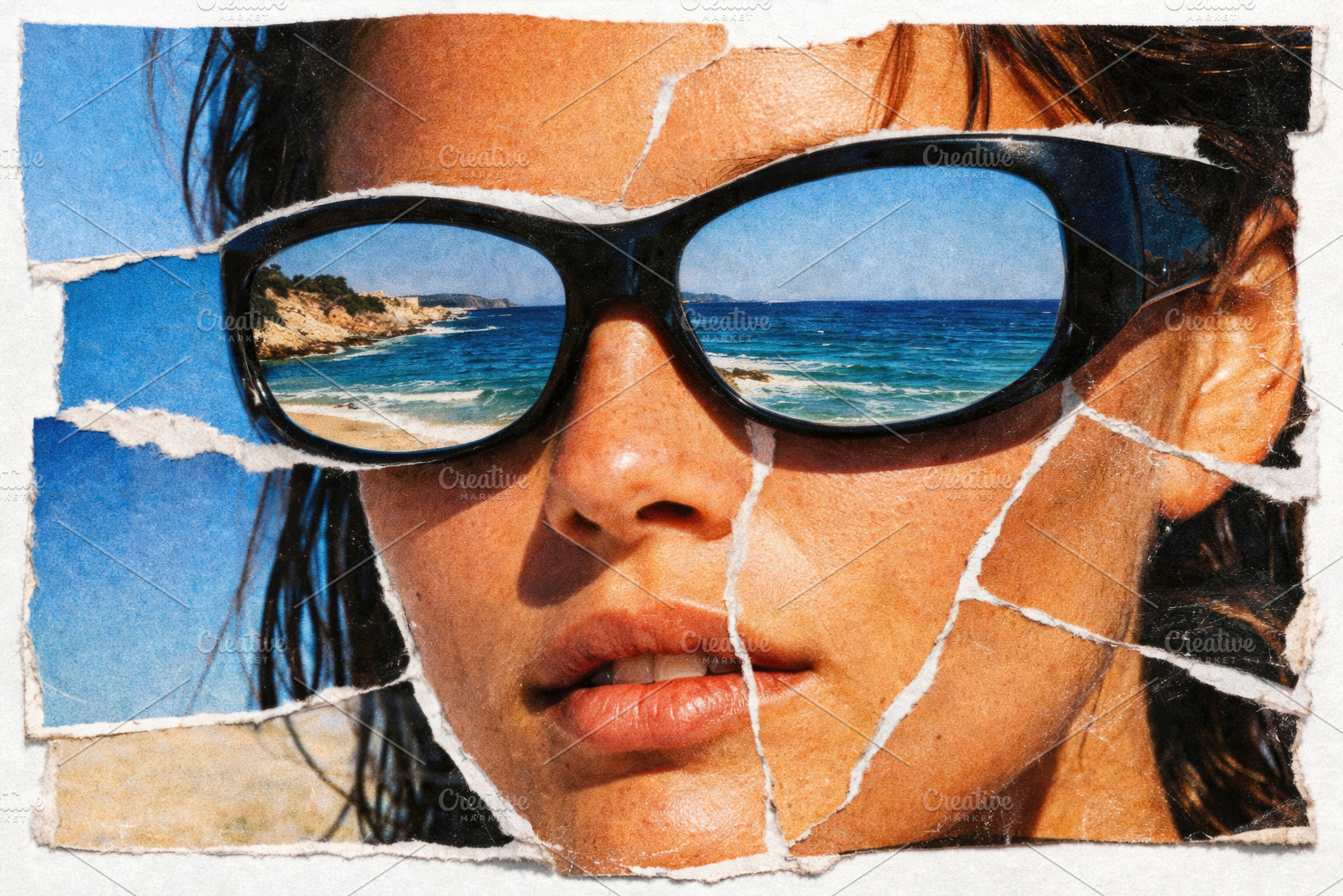 woman with sunglasses at the beach, generative AI, a Photo by Nito