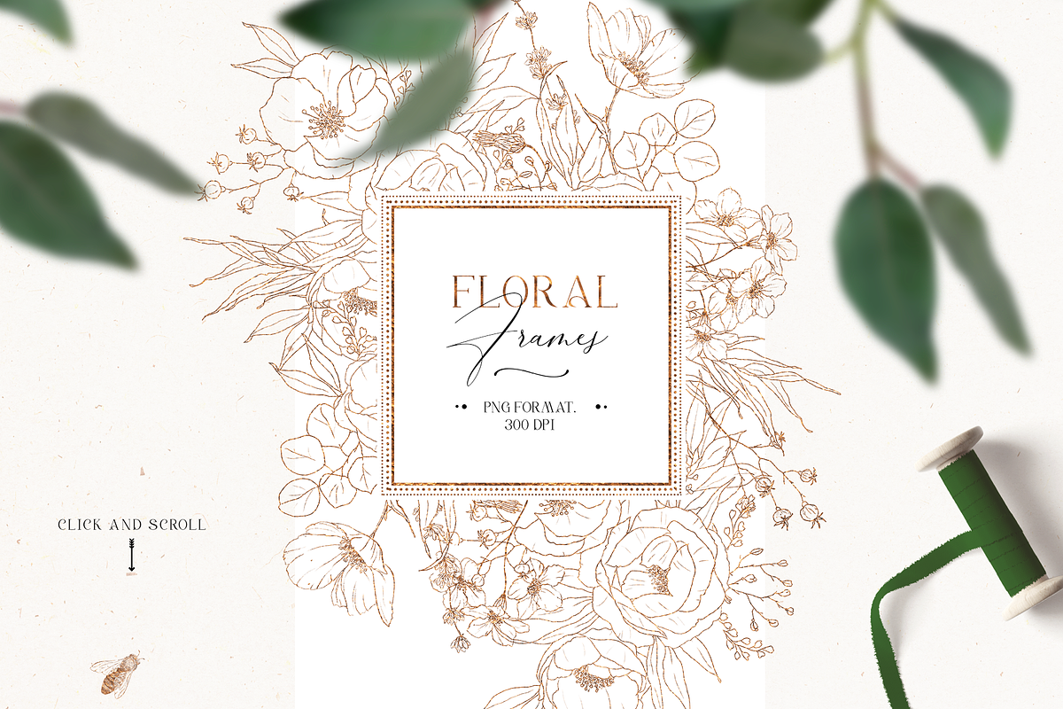 Flower field - line art floral set, a Decorative Illustration by Pamyatka Shop (Photo 5 of 11)