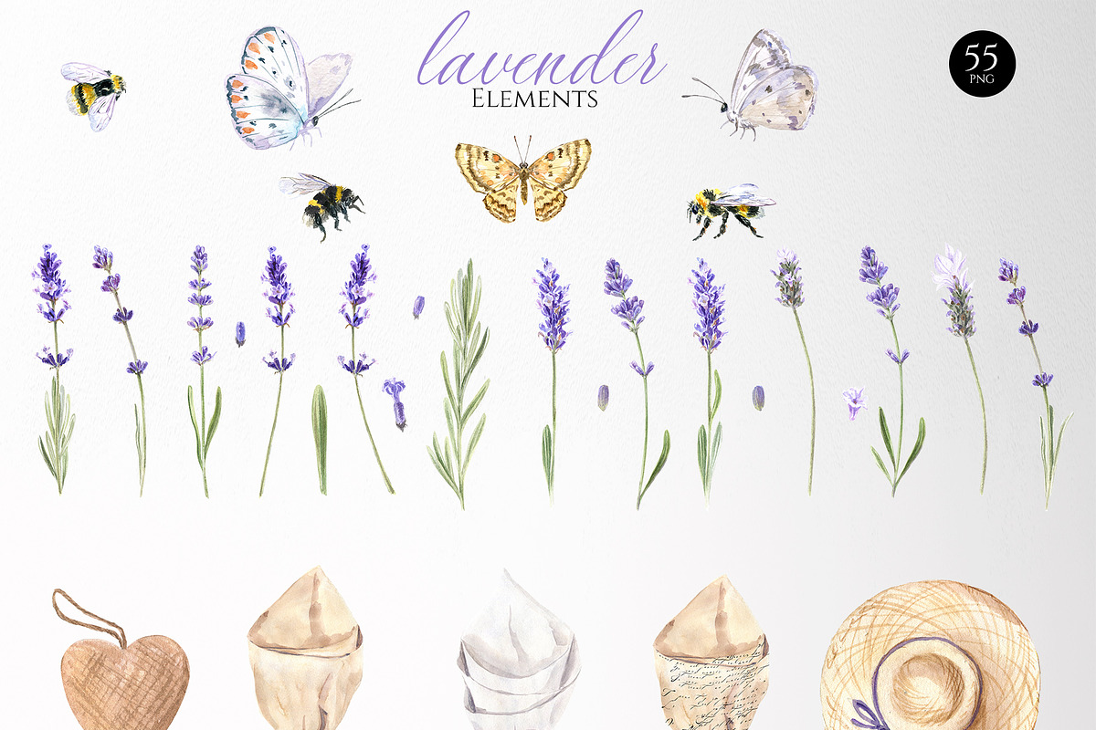 Lavender story | Watercolor set, a Texture Illustration by Elena Dorosh (Photo 10 of 12)