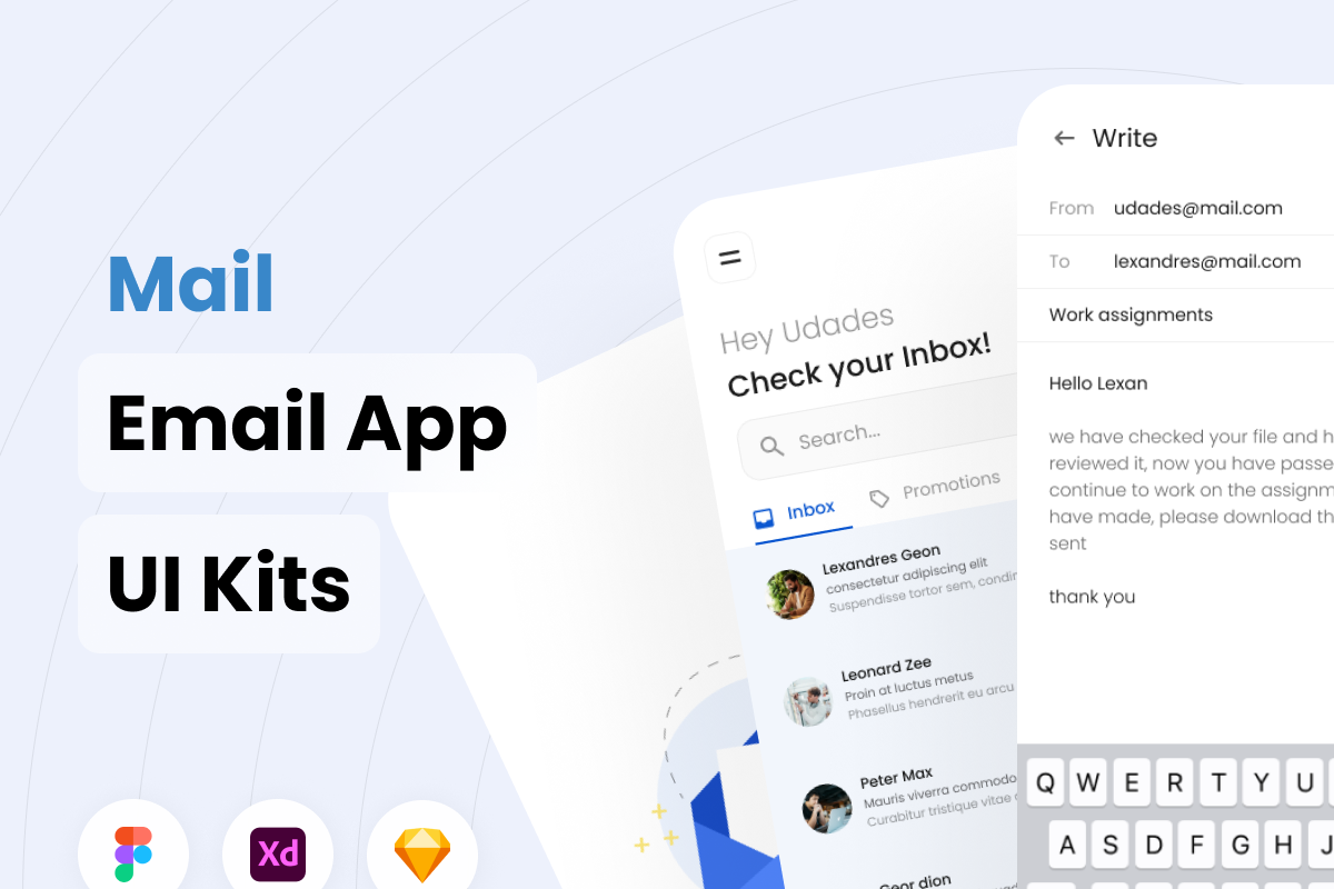 Email App, an UI Kit Template by udacreative_id