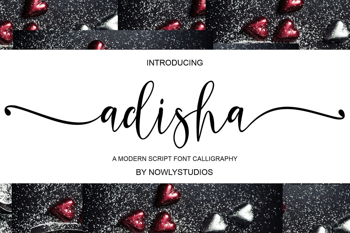 Adisha Script, a Script Font by Nowlystudios (Photo 1 of 7)