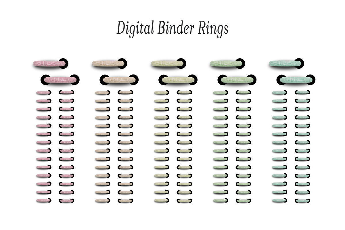 Pastel Leather Digital Binder Rings, an Object Graphic by 3PointsCreative (Photo 2 of 7)